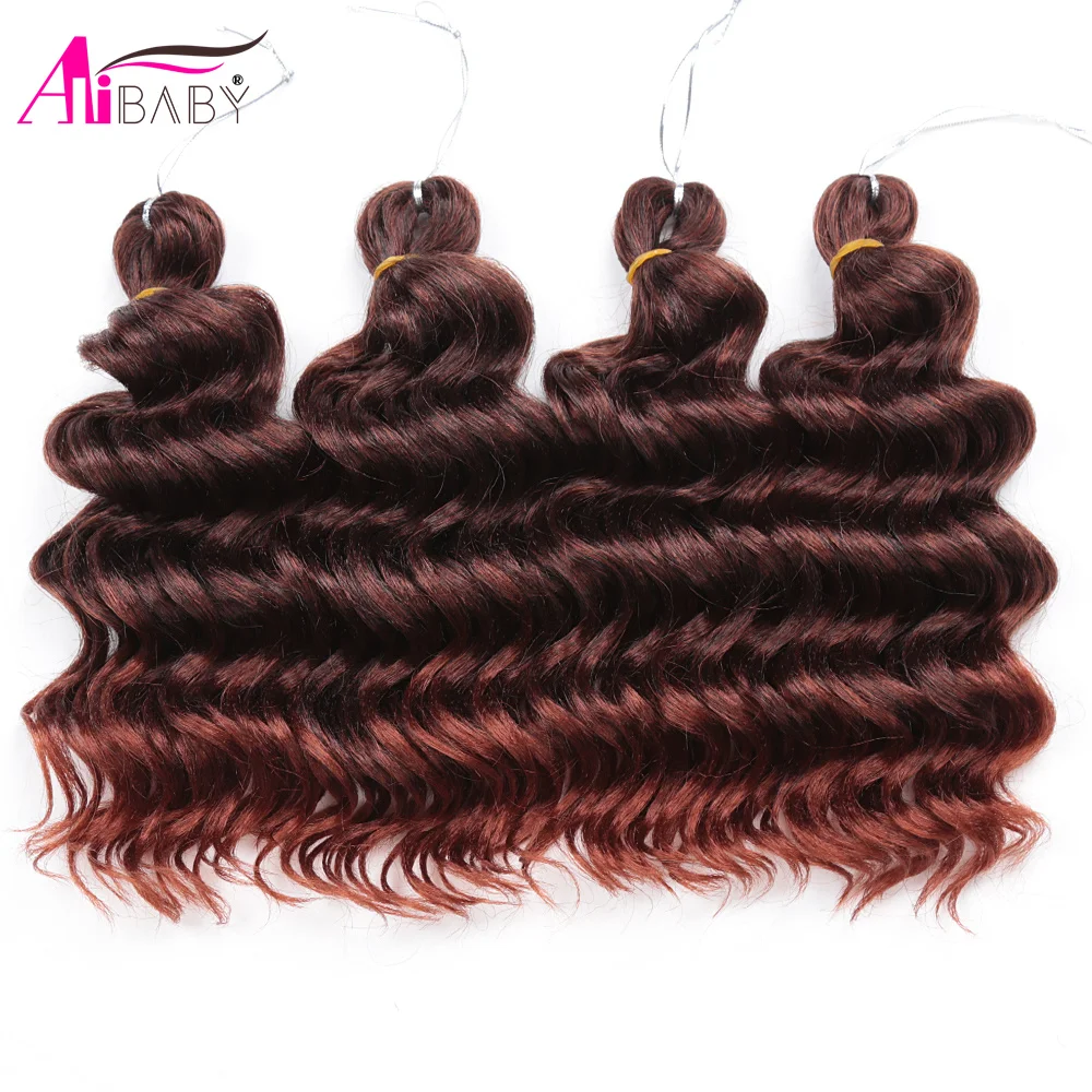 Ocean Wave Crochet Hair Deep Wave Braiding Hair Synthetic Loose Wavy Hairstyle For Elegant Women Pre Looped Curly Braiding