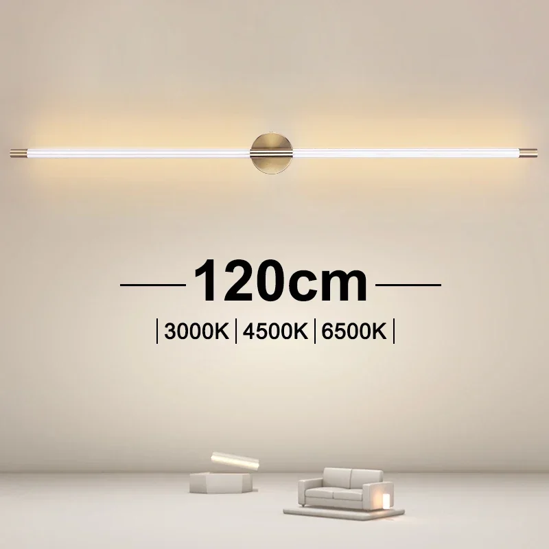 40/60/80/100/120CM LED Wall Lamp Long Strip Light Indoor Bedside Hallway Lighting Fixture Living Room Wall Bedroom Ambient