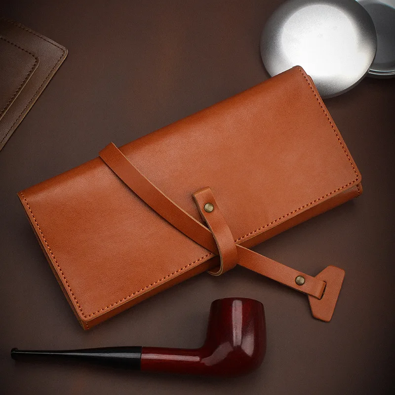 Binhurst American Light Luxury Portable Tobacco Leather Cigarette Storage Bag Antique Pipe Bag smoking accessories