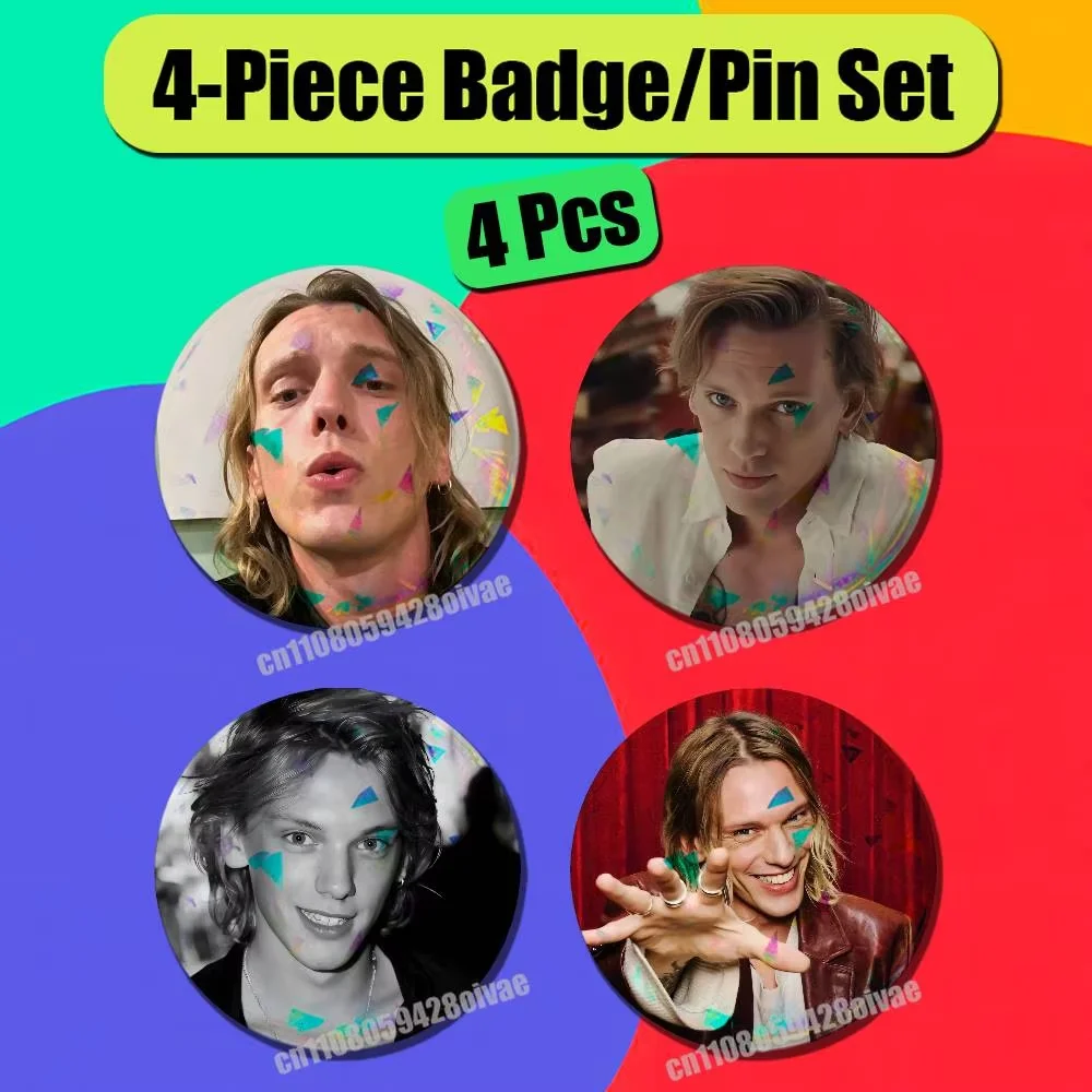 Pin Insignia 4 Piece Set Round Button Emblem Laser Film Gift 75mm Custom For Jamie Campbell Bower Badge Cover Case