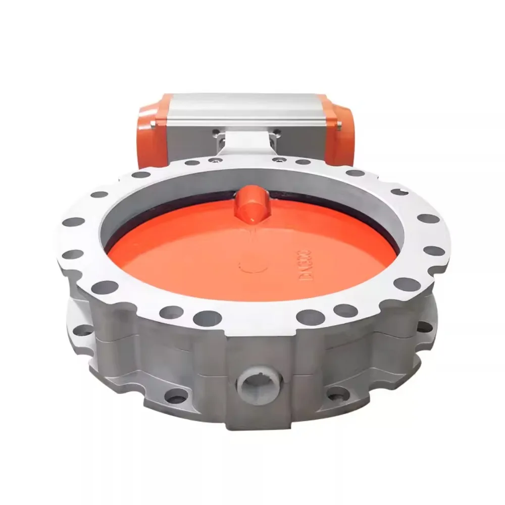 Pneumatic dust butterfly valve aluminum alloy plate powder DN100 single/double flange butterfly valve cement mixing station