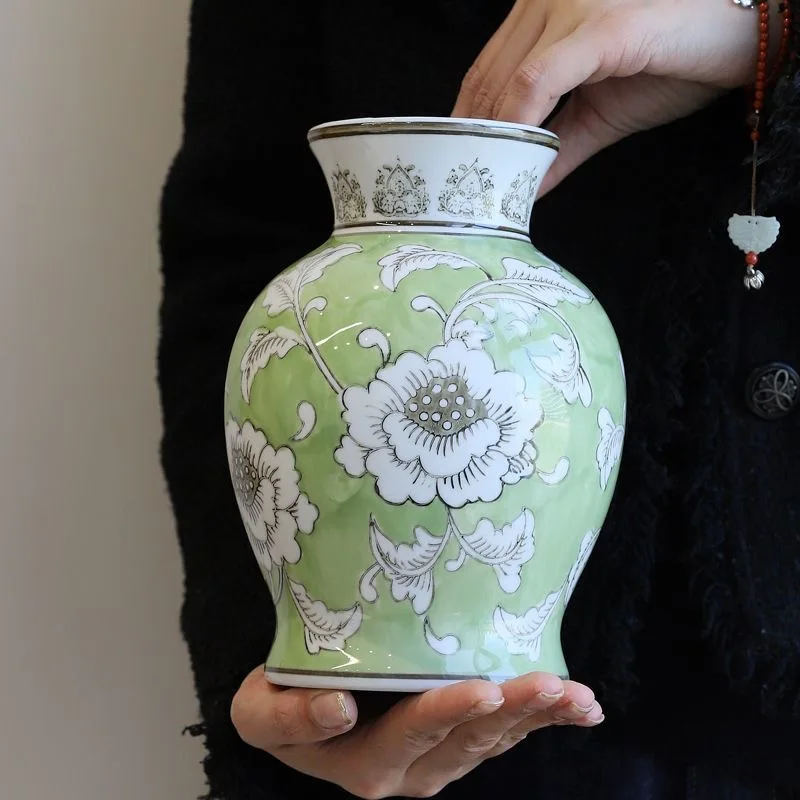 60X11CM Chinese ceramic small vase hand-painted blue and white decorative items home living room