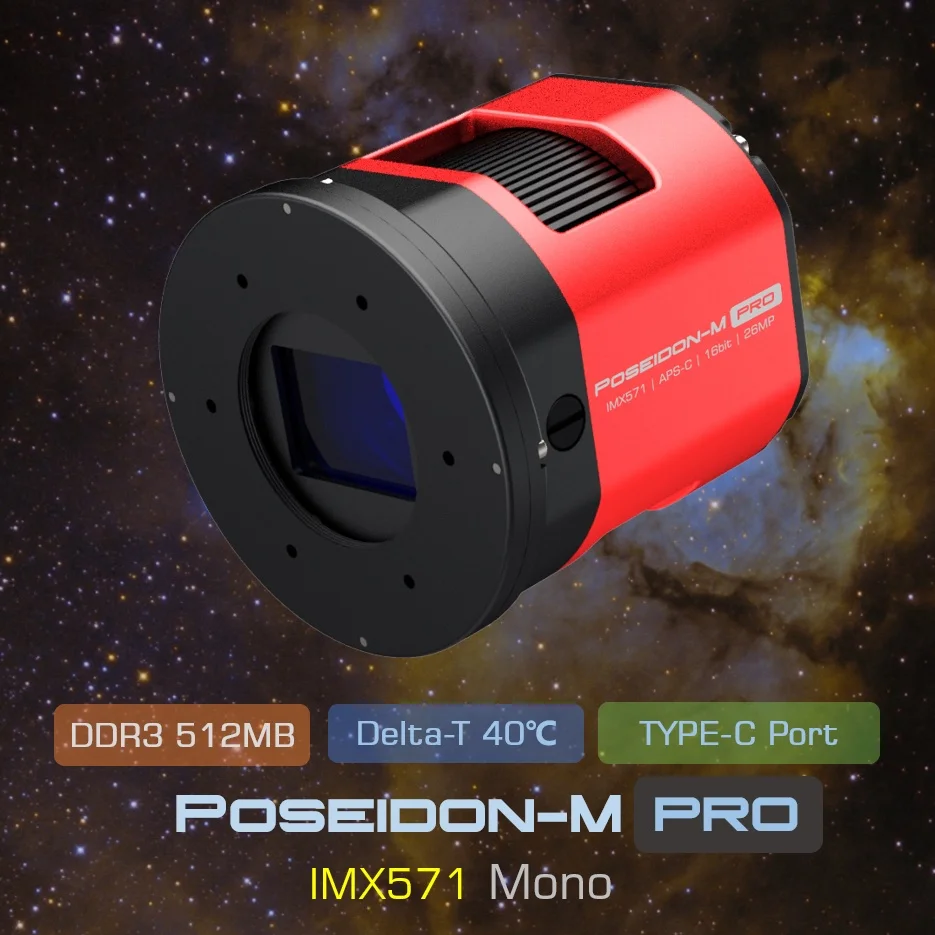 

Player One Poseidon-M Pro (IMX571) USB3.0 Mono Astronomy Cooled Camera