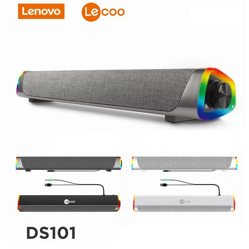 Lenovo Lecoo L101 Desktop Speaker Stereo Music Surround Subwoofer Speaker For Macbook Laptop Notebook PC Wired Loudspeaker