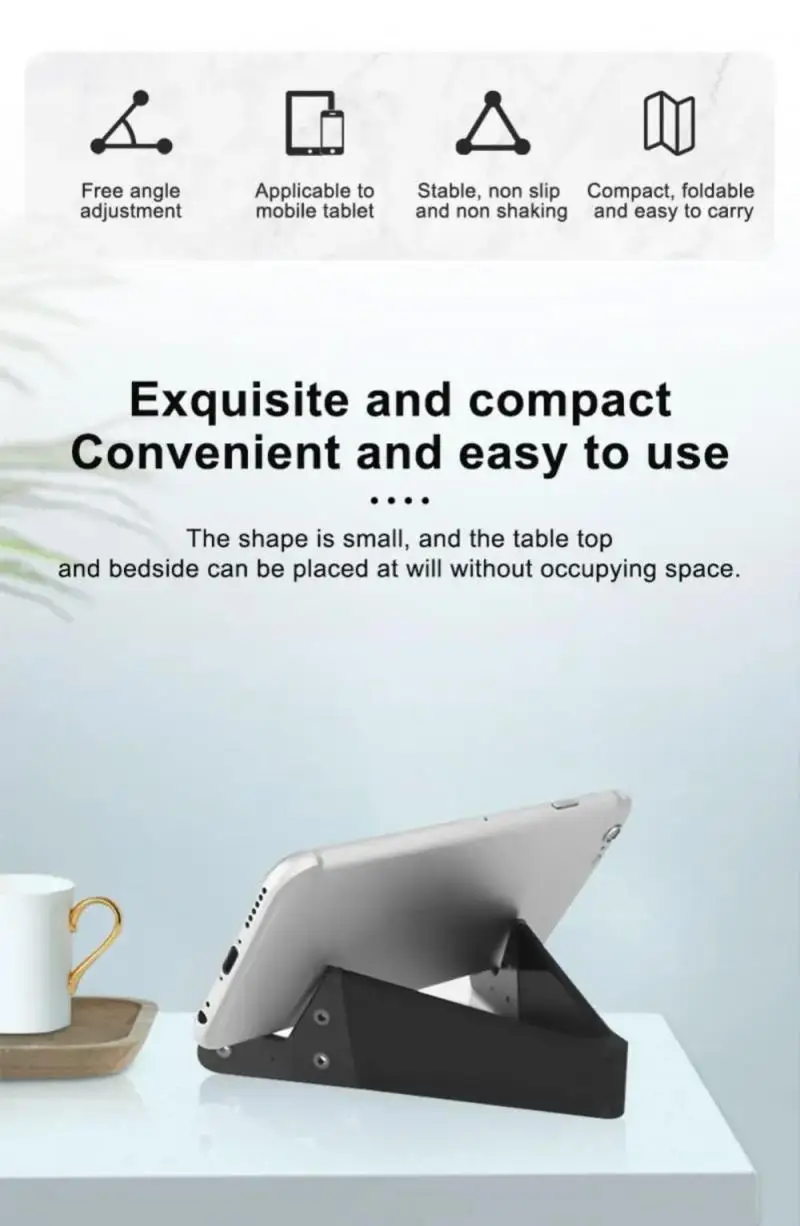 1pcs Portable Foldable V Model Mobile Phone Mount Holder Stand For Cell Phone Products Accessories Mobile Phone Holders Stands