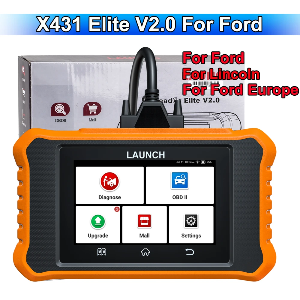 LANCERING Creader Elite V2.0 voor Benz OBD2-scanner, bidirectionele scantool met volledige systemen, alle resetten, ECU-codering voor BMW voor Ford