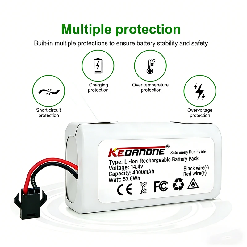 

Robot Vacuum Cleaner ILife INR18650 M26-4S1P Full Capacity 14.4V 3500mAh Lithium Battery for ILIFE A4 A4s V7 A6 V7s Plus