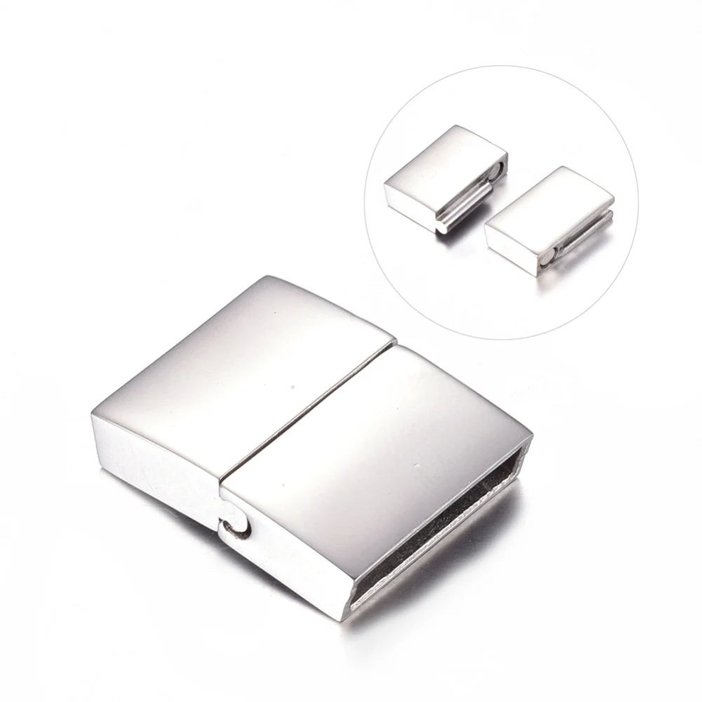 10Set 304 Stainless Steel Rectangle Magnetic Clasps Accessories for jewelry making DIY necklace bracelet Connector,21x16.5x4.5mm