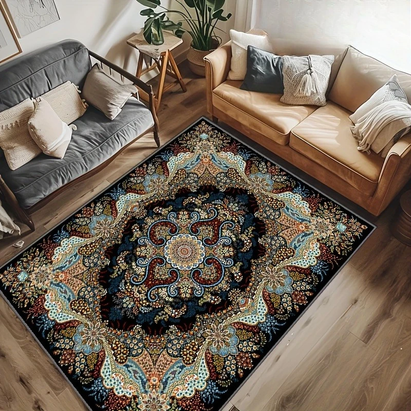 

Turkish Ethnic Style Carpet Persian American Vintage Living Room Sofa Coffee Table Carpet Bedroom Bedside Floor Cushion