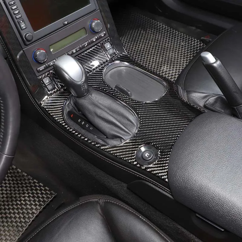For Chevrolet Corvette C6 2005-2013 Soft Carbon Fiber Central Control Gear Panel Decoration Sticker Car Interior Accessories
