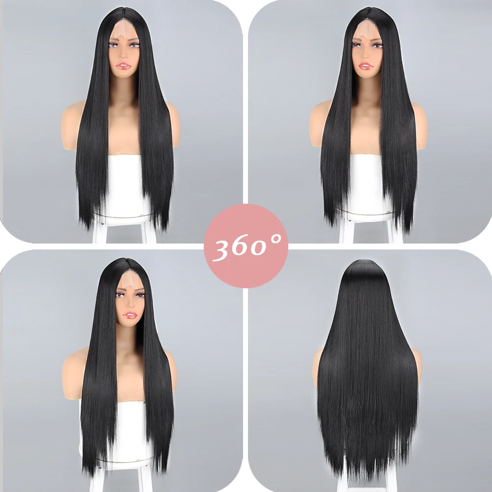 Long Straight  Synthetic Wig Without Bangs For Women Hair Fibers Are Heat Resistant Cosplay Daily Wear