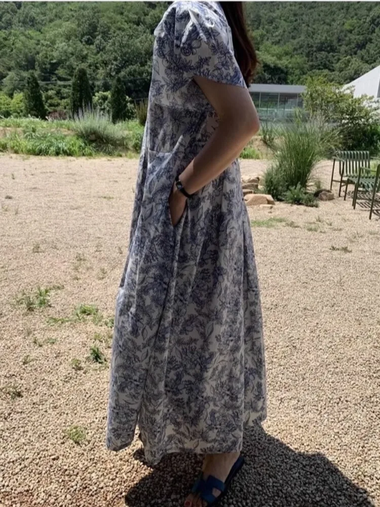 

Ele Винтажный круглый Ne плиссированный пояс с длинным свободным воланами Sve Water-Media с принтом Dr Chic Summer Faion, женский сгусток...