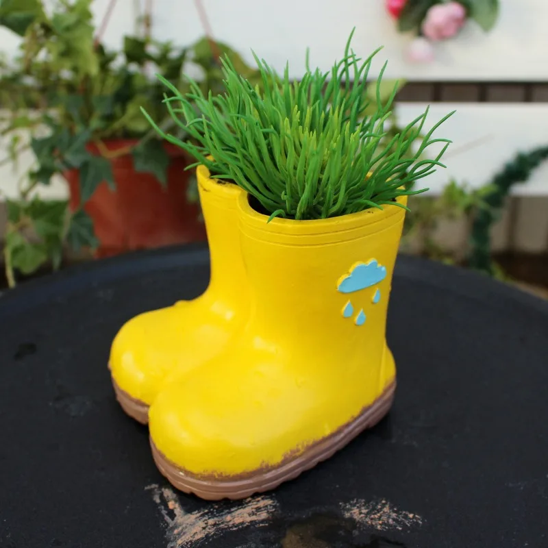 Cartoon Cute Flowerpot Planter Personalized Childrens Rain Boots Shaped Succulent Flowerpot