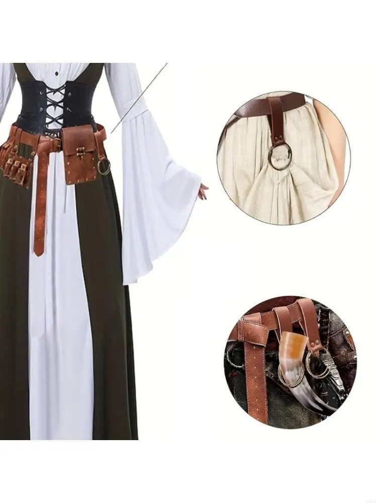 

Средневековые рыцарские костюмы Ренессанс Кожаный крючок крюк.