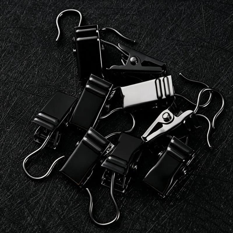 48 pcs Open Curtain Hooks, Easy Slide On Rod, Balcony Door Drapery Balcony Door Drapery, Silver Open-End Design