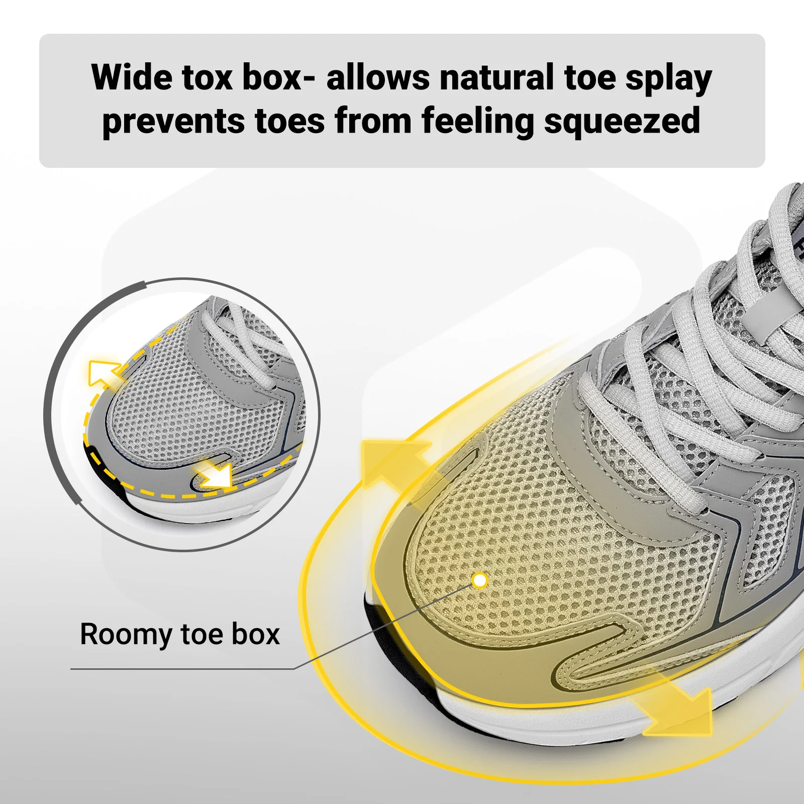 Zapatos para caminar Fittington para hombre, zapatillas con amortiguación más gruesa y ancha, zapatos Extra anchos, zapatos hinchables para entrenamiento, gimnasio, atléticos