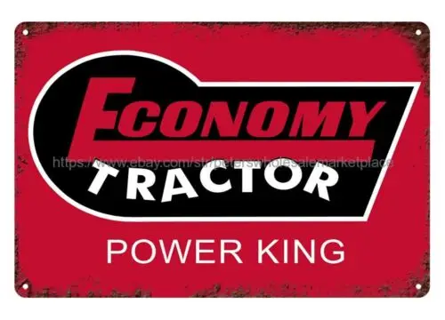 Art mural en métal pour garage et atelier, panneau en métal ECONOMY TRACTOR POWER KING