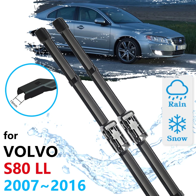 Car Front Wiper Blade For Volvo S80 ll 2007 2008 2009 2010 2011 2012 2013 2014 2015 2016 Brush Windscreen Windshield Accessories