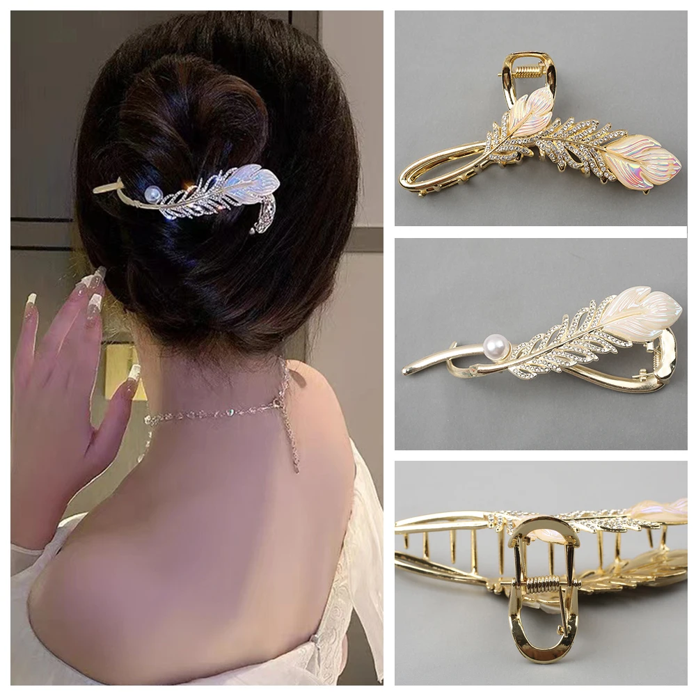 10cm  Feather Twist A Word Clip Hair Clip Shark Clip Side Clip Korean Version of The Hair Card Fashion Headdress Female