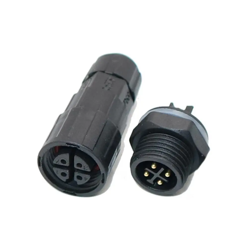 M16 4 Pin Waterproof Connector Screw Type Aviation Plug Lock Line Front Mount Led Power IP68