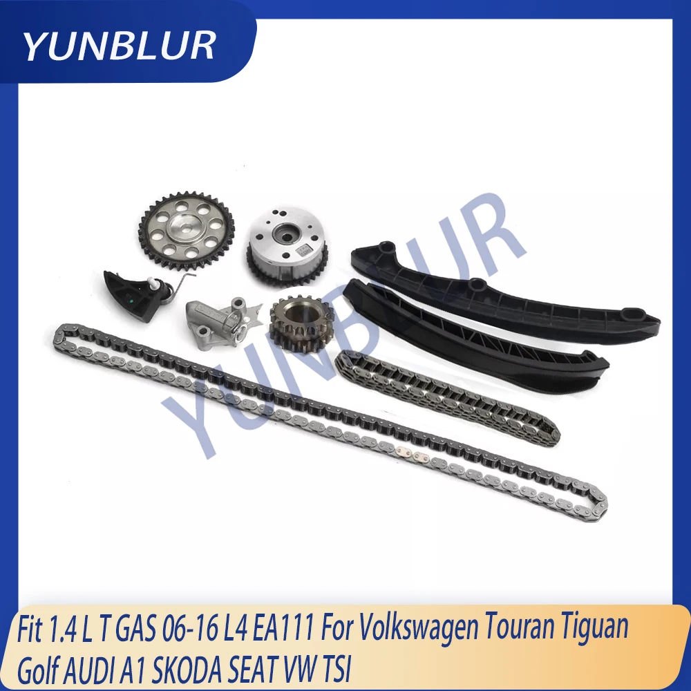 

Engine Part Timing Chain Kit & Adjuster VVT Fit 1.4 L T GAS 06-16 L4 EA111 For Volkswagen Touran Tiguan Golf AUDI A1 SKODA SEAT
