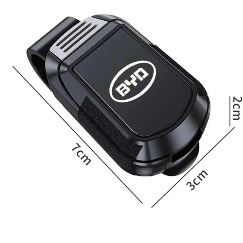 Sun Visor Sunglasses Clip Holder For BYD Atto3 Seal Han Tang Dolphin Song Yuan BYD Logo Mirror‑Surface Glasses Bracket Auto Inte