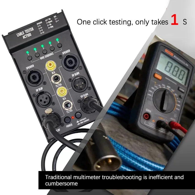 Multifunctional Audio Cable Tester XLR Signal Checker For Stage Audio Line Continuity Detection Work