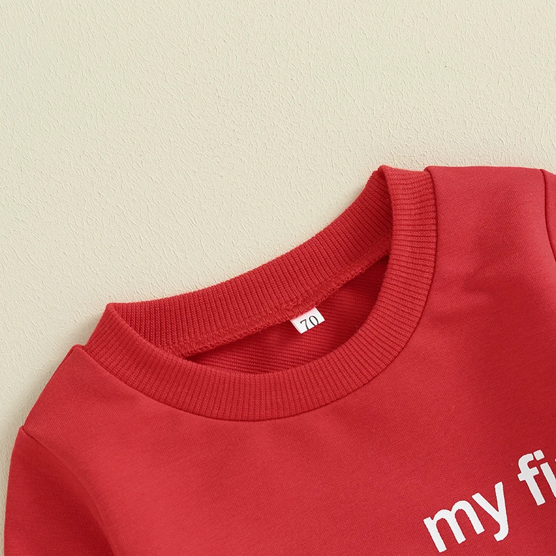 

Toddler Baby Casual Outfit Long Sleeve Crew Neck Letters Sweatshirt With Elastic Waist Sweatpants 2Pcs Clothes Set
