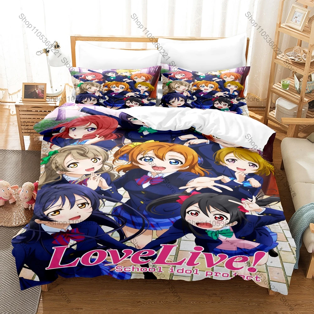 Idol Singer Bedding Set Duvet Cover + 2 Pillowcases Glitter Stage Pop Idol Performance Concert Bedroom Decor