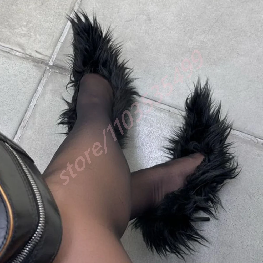 

Черные плюшевые сексуальные женские туфли-лодочки, новинка лета 20220, стильные туфли без шнуровки с острым носком для вечеринки, подиума, уличная мода, повседневные туфли-лодочки без шнуровки