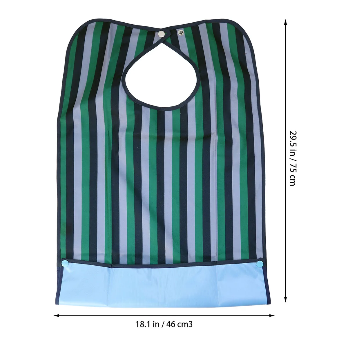 

Waterproof Mealtime Bib Adult Aid Apron Double Layer Washable Green Protector Keeps Clothes Clean Stain Comfortable