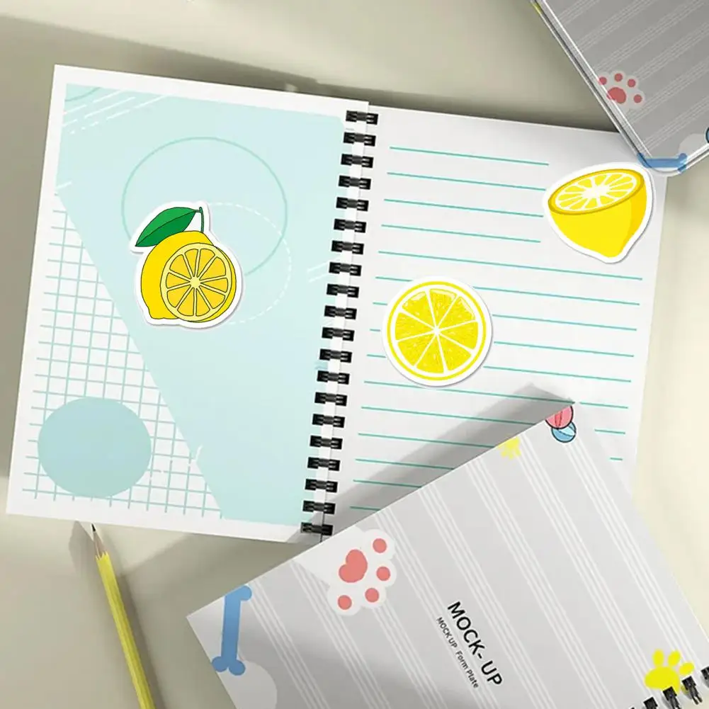 Tidak pudar 50 buah casing ponsel DIY yang sangat baik stiker Lemon stiker alat tulis perekat diri dapat digunakan kembali kehidupan sehari-hari
