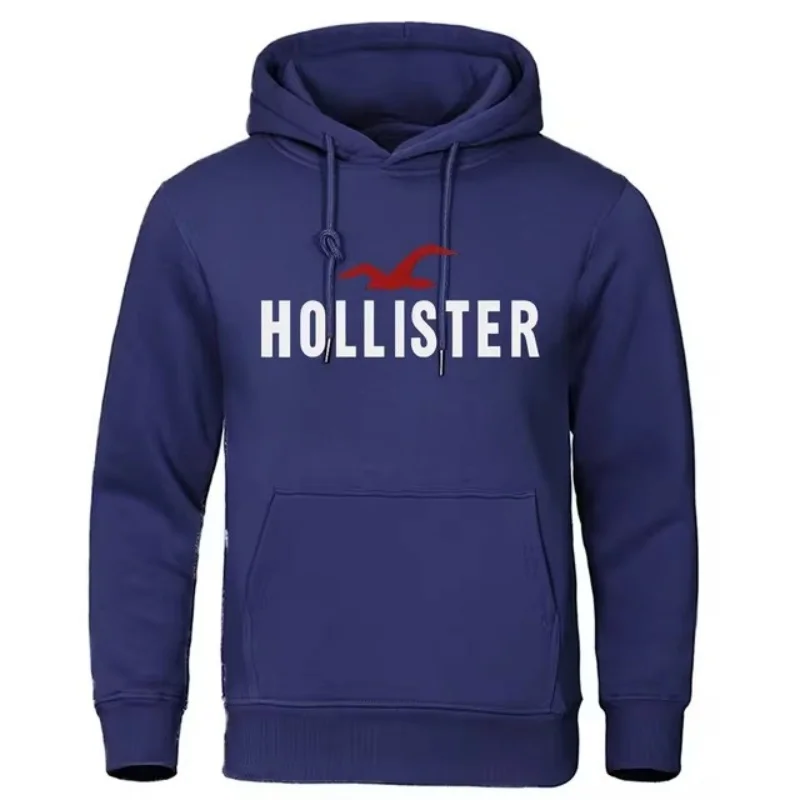 Hollister - Maglione girocollo con cappuccio da uomo e da donna Maglione casual stampato con stampa jumping Nuova collezione autunno/inverno