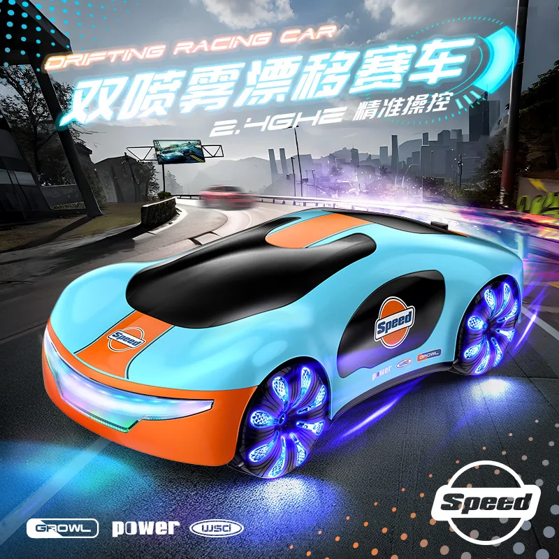 New EV New Energy Drift Remote Control Car Dual spray Music Horse Lamp Stunt Car Gesture Sensing Remote Control Toy Gift Car