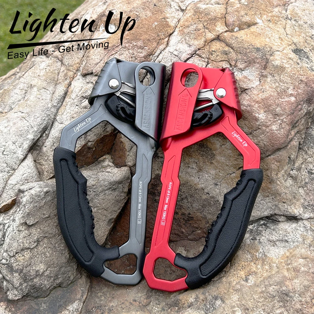 LIGHTEN UP Outdoor Rock Climbing Hand Ascender Ascend Device Mountaineer Handle Ascender Left Hand Right Hand Climbing Rope Tool