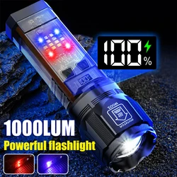 Solar Powered LED Flashlight High Bright White Laser Wick Long Range Zoomable Torch USB Charging Camping Hunting Lantern