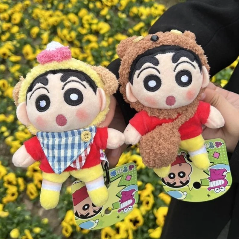 Neue süße Crayon Shin-Chan Plüschtier Schlüsselanhänger Mädchen Rucksack Cartoon Charakter Anhänger Auto Anhänger Schlüsselanhänger Paar Weihnachtsgeschenk