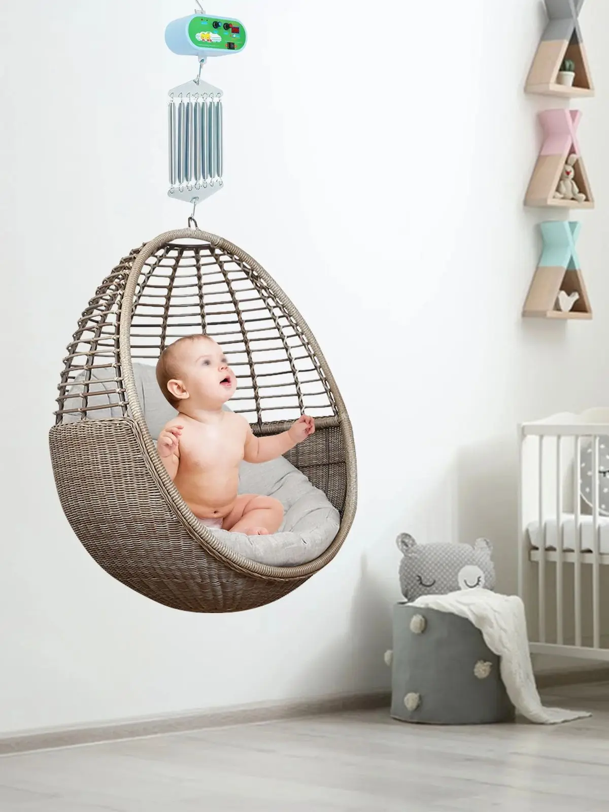 12W 7-Feder-Schaukelsteuerung, 7-Feder-Babyschaukel-Controller, Elektrische Wiegensteuerung, Baby-Wiegeschaukel 0-12 Monate
