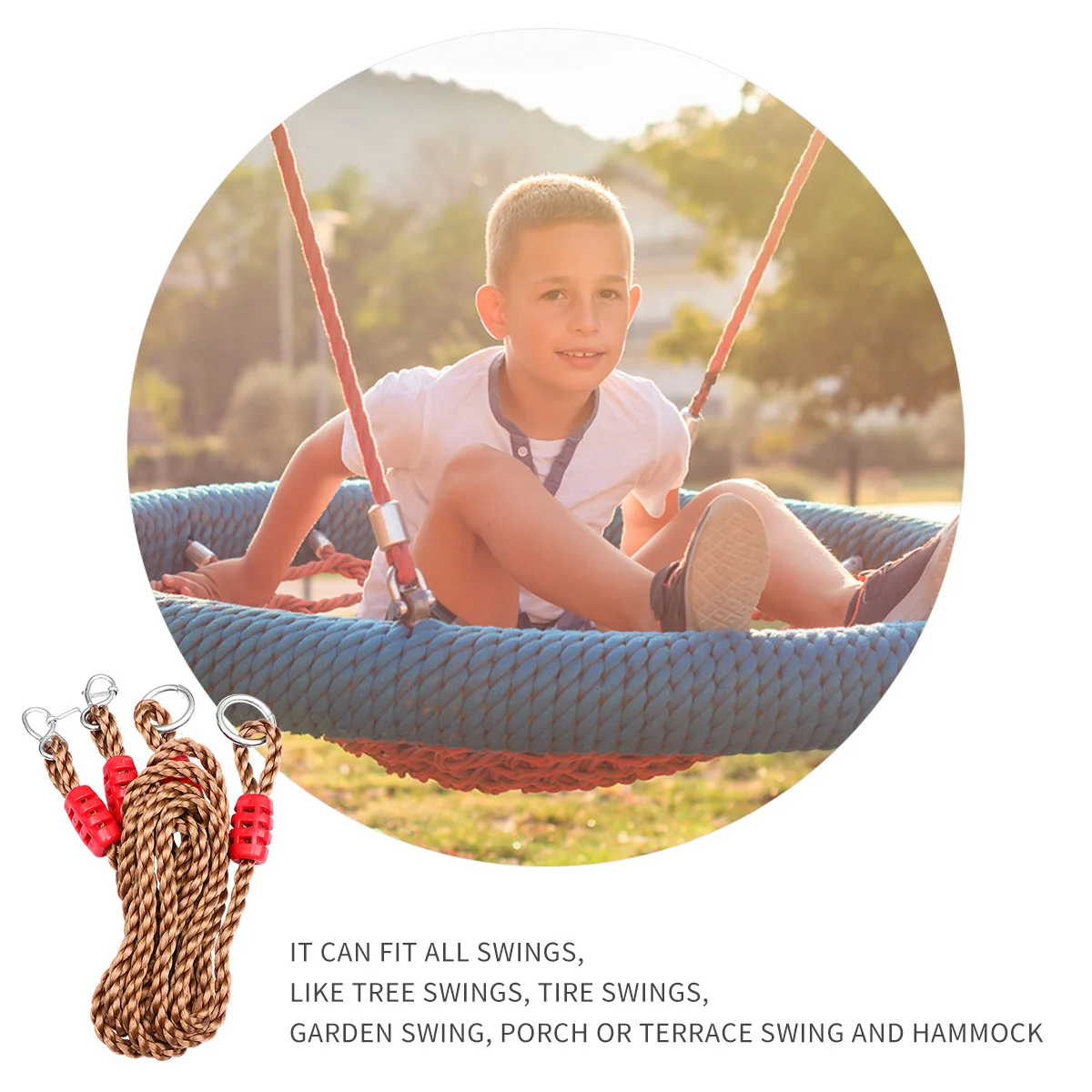 

6Pcs Outdoor Swing Hangers Adjustable Straps Durable Hammock Chair Accessories Safe Long Swing Strap