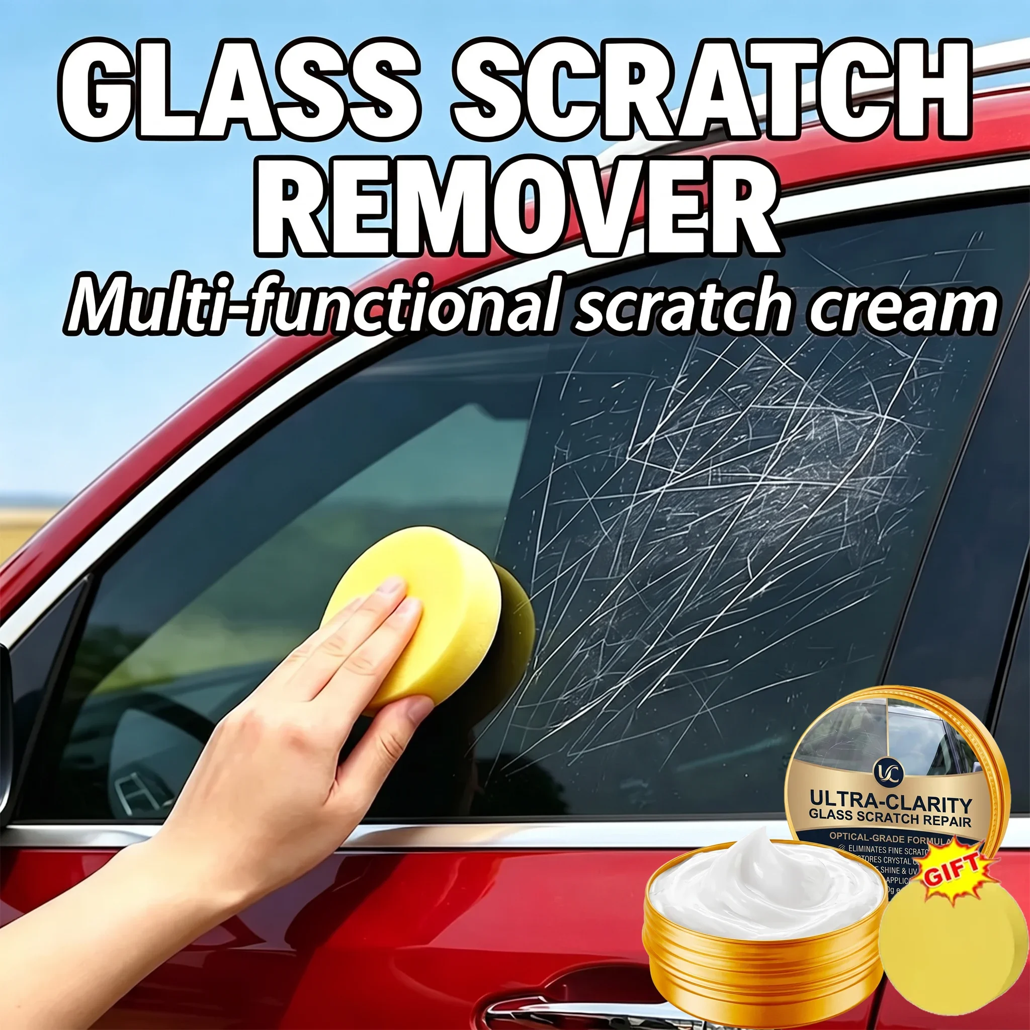 Glass Scratch Repair Polishing Paste Windshield Scratch Remover Restores Clarity for Car Windows Mirrors and Household Glass