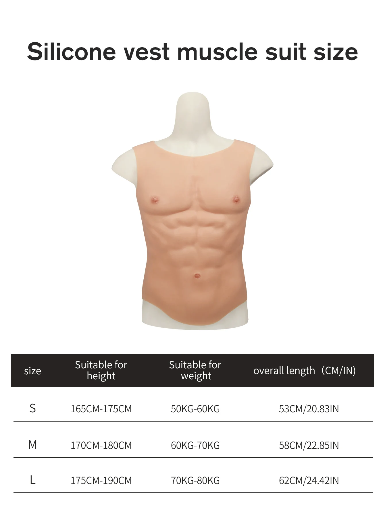 Realistic Silicone Muscle Chest Fake Chest Muscle Vest Artificial Muscle Belly Body Muscle Suit for Men\'s Cosplay Masquerade