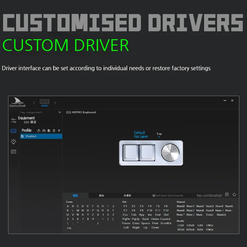 Darmoshark K2pro Wireless Tri Mode Dual Key Custom Keypad Custom Full Key Hot Plug Volume Knob Lazy Essential Portable Keyboards
