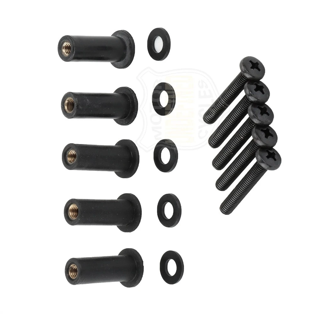 5 مجموعات/15 قطعة الزجاج الأمامي الأسود براغي غسالة مع مسامير مجموعة تركيبة إضاءة الطوارئ M4 * 0.7 المطاط النحاس توسيع المكسرات