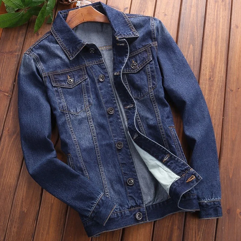 

Denim High Quality Men's Jacket Coats European Military Man's Jeans Coats Casual Plus Size XXXXL Male Streetwear Overcoat A705