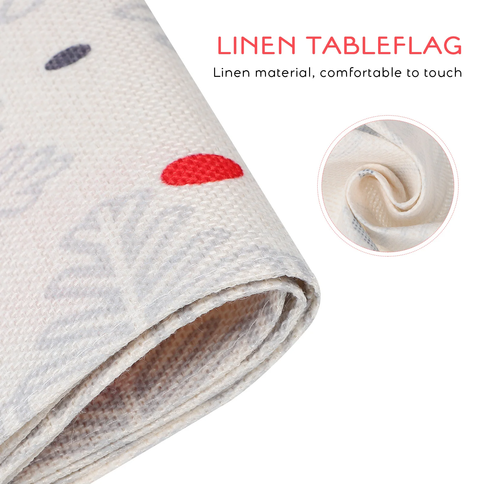 

Christmas Table Runner Linen Thick Fabric Snowflakes Pattern Single-Sided Printed Party Supplies Dinner Table Ornament