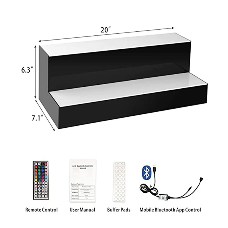 LED Bottle Presenter Acrylic 2 Tier Liquor Display Shelf Glorifier Champagne Whisky Custom Countertop Bar Nightclub KTV