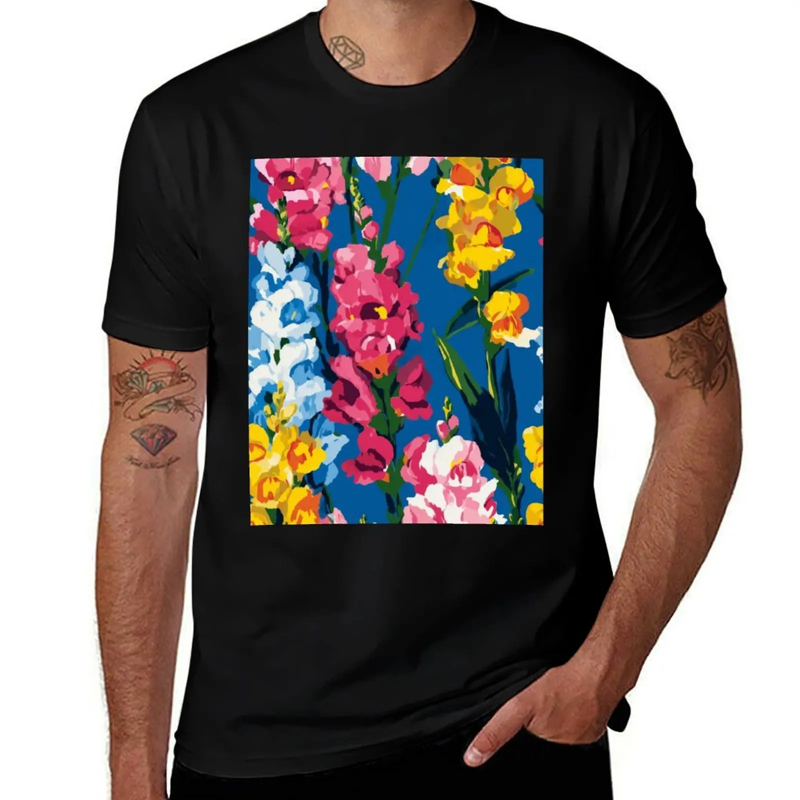 

Гавайская футболка Bold Snapdragon Still Life, мешковатые рубашки, мужская рубашка с синим замком, большие мужские футболки с рисунком, забавные