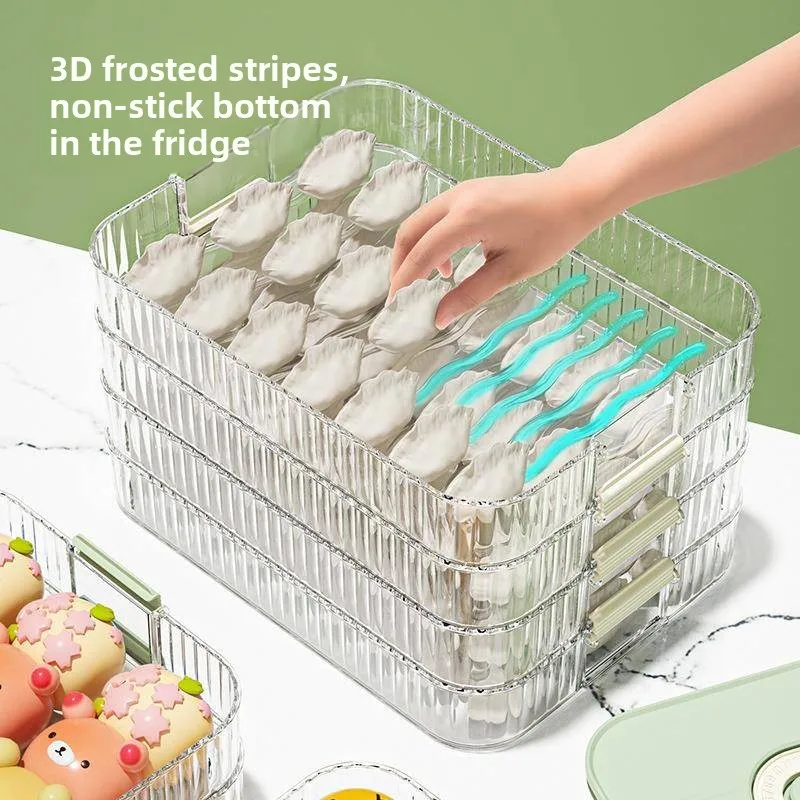 Food Grade Plastic Freezer Box Dumpling Storage Container Refrigerator Safe Quick Freeze Dumpling Timer Tool Kitchen Organizer