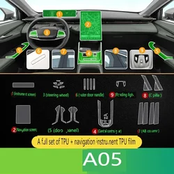Tpu Transparent Film for Changan KILOBYTE A05 NEVO Car Interior Sticker Console Dashboard Screen Protection Film Accessories