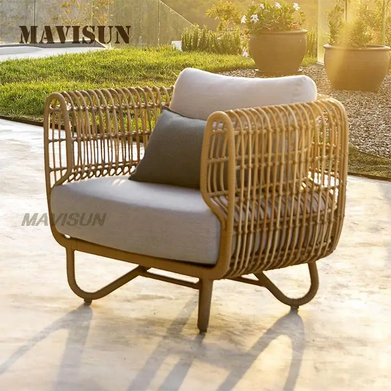 

Indonesia Real Rattan Sofa Leisure Chair For Garden Southeast Asian Style Balcony Coffee Table Outdoor Furniture Combination